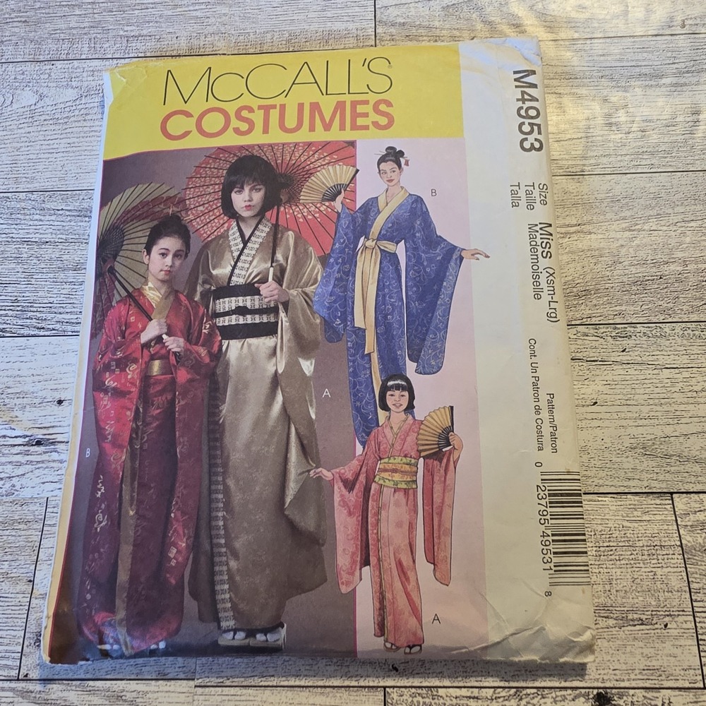 McCall's Costumes Sewing Pattern M4953 Misses And Girls Kimonos Sz XS - L Uncut